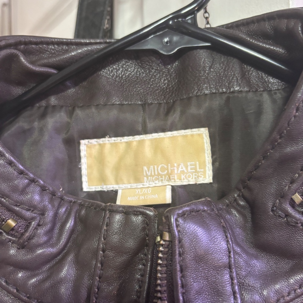 Brown Leather MICHAEL Michael Kors genuine leather jacket - Picture 4 of 6